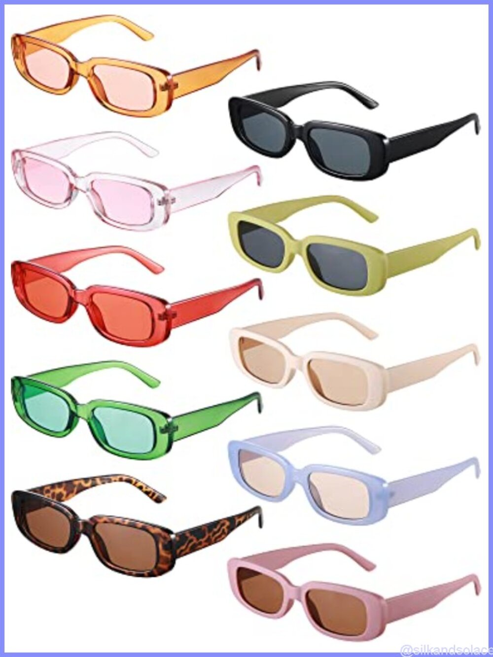 Retro Rectangle Sunglasses for Women Wide Frame UV Protection